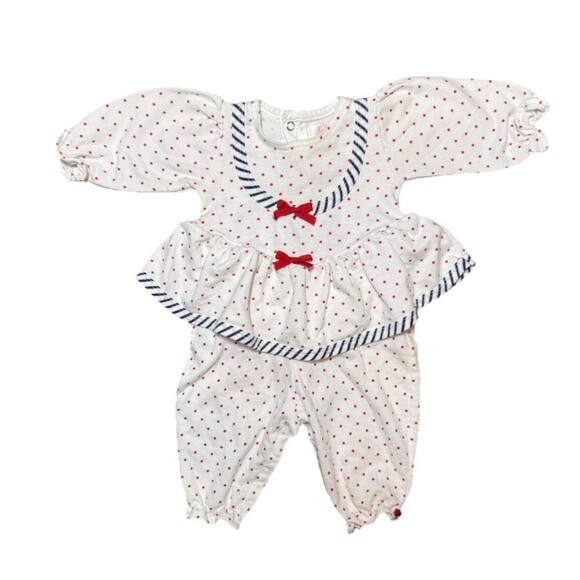 Buster Brown Other - VTG Buster Brown Nautical Sailor Baby Romper 6-9 Months USA Made Red White Blue